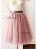 Grey Sequin Mauve Tulle Tutu Skirt
